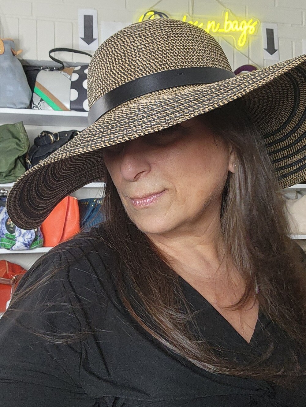 NWT I.N.C. Wide brim Hat Natural Tan, Brown or White